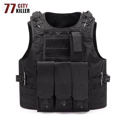 77City Killer Combat Unloading Hunting Molle Vest Military Soldier Tactical Vest Army Cs Jungle Camouflage Carrier Shooting Vest