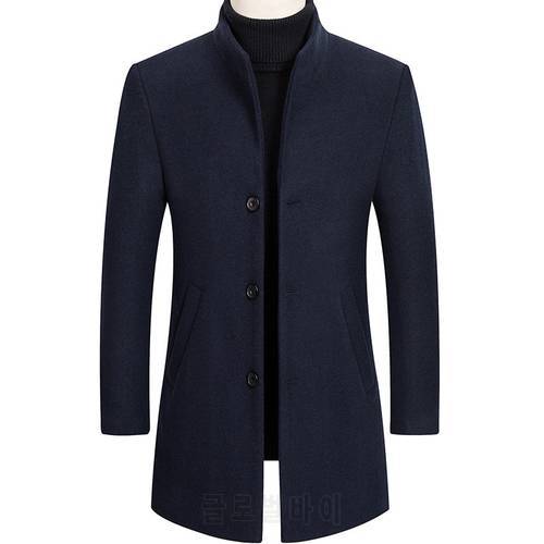 Tops Men&39s, New Style Woolen Coat Men&39s, Mid-length Fold-down Collar Duffle Coat Men&39s, Double Breasted Duffle Coat Men&39s