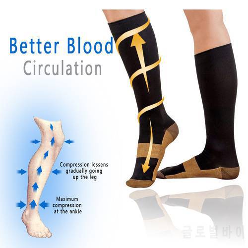 Copper Compression Socks Men Women Knee High Anti Fatigue Pain Relief Stockings 30 MmHg Athletic Pregnancy Running Sports Socks