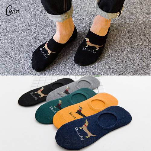 spring summer men cotton Man Socks short dog Male Low Cut Ankle Sock boy boat casual slippers 1pair=2pcs WS112
