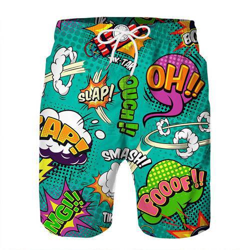 Summer Men Casual Shorts Men Digital Print Drawstring Beach Shorts Trunks Outdoor Sport Loose Outerwear Fashion Clothing
