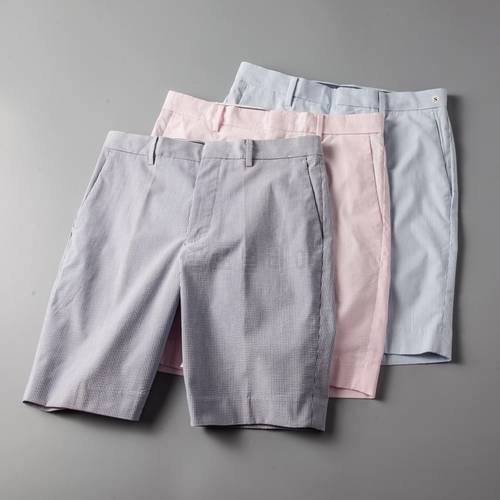 2020 Summer Men&39s shorts thin Quality suit shorts Trousers Vertical stripes Casual Pants seersucker Short Pants