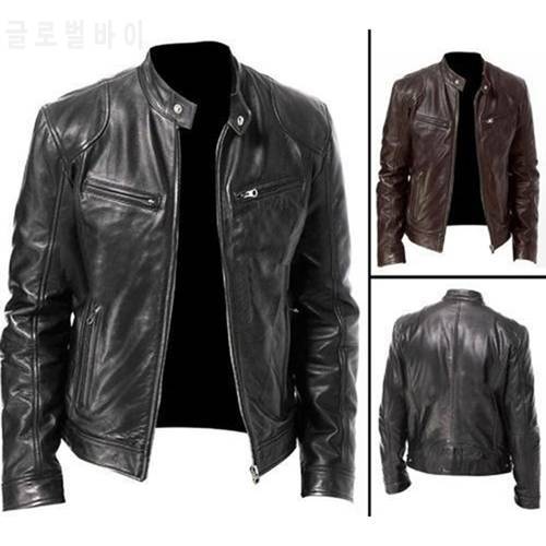 Autumn Jacket Men New Slim Retro Winter Jackets Male PU Leather Stand Collar Sportswear Suits Mens Bomber Coat Chaqueta Hombre