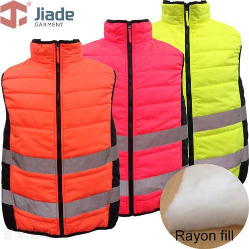 Jiade Adult High Visibility Men&39s Work Reflective Autumn Vest Men&39s Warm VEST EN471ANSI Autumn&Winter Vest free shipping