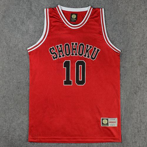 Slam Dunk Shohoku High School No.10 Hanamichi Sakuragi Cosplay Top Vest SD Basketball Jersey
