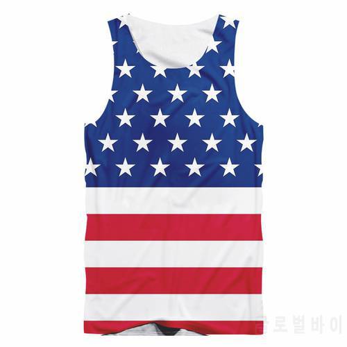 Fashion American flag Tank Top Summer Men&39s 3D Print Sleeveless Vest Hip hop Men Women Casual Streetwear Vest Lovers Tanks