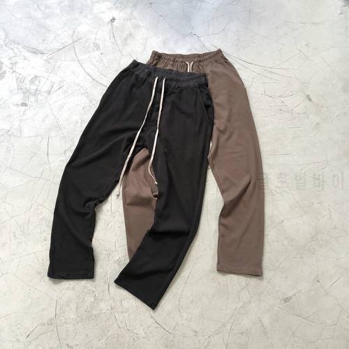 Best Quality Tan/Black Drawstring Sweatpants Relaxed fit Kanye Cotton Trousers Streetwear