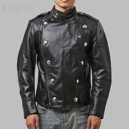HD J31 Read Description Asian Size Men&39s Genuine Thick Heavy Cowhide Leather Coat Vintage Looking Stylish Rider Jacket