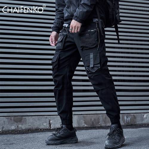 CHAIFENKO Black Cargo Pants Men Hip Hop Streetwear Joggers Sweatpant Fashion Harajuku Harem Pant Multi-Pocket Casual Mens Pants