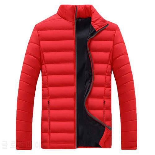 80% HOT SALES！！！Plus Size Men Solid Color Stand Collar Long Sleeve Cotton-padded Coat Outwear