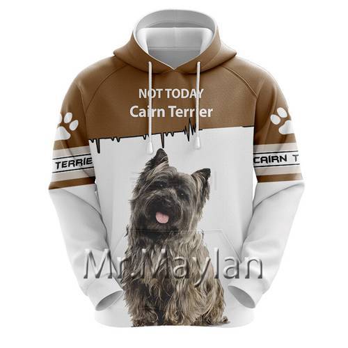 Cute Cairn Terrier 3D Printed Jacket Men/Women Harajuku Hoodie Unisex Casual Streetwear Sweatshirt Pullover sudadera hombre AW09