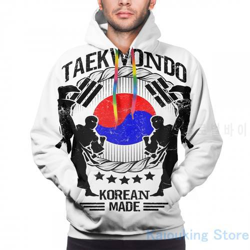 Mens Hoodies Sweatshirt for women funny taekwondo korean made martial art sport kick print Casual hoodie Streatwear