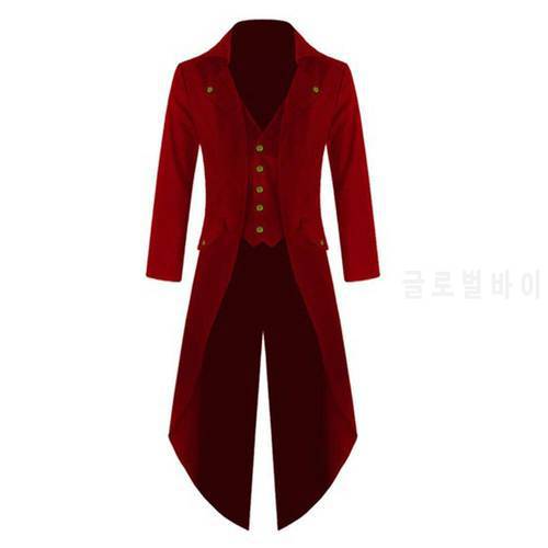 Men Coat Medieval Renaissance Cosplay Costume Long Uniform Coat мужская куртка