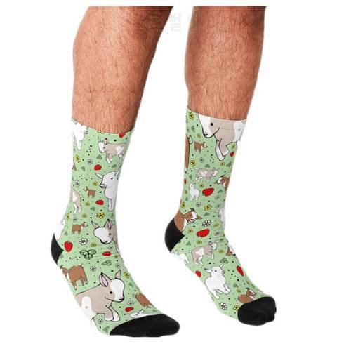 2021 Funny Men Socks harajuku Goats Print Happy hip hop Unisex Man Socks art Novelty Winter Casual Animal Socks