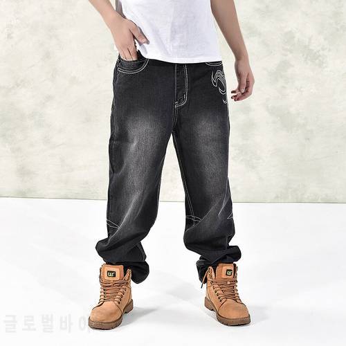 30-46 Plus Size Oversized Trend pants loose straight denim jeans trousers plus size men jeans loose casual fatty guy male jeans