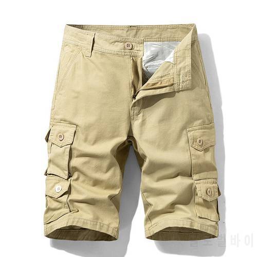 2022 Men&39s Pure Cotton Washed Six-Point Shorts Youth All-Matching Casual Shorts Loose Straight Multi-Pocket Workwear Shorts