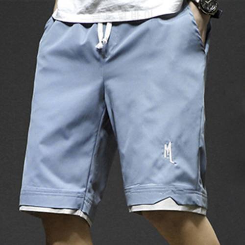 2021 Summer New Fashion Casual Comfortable Shorts Men&39s Cotton Loose Stack Shorts Thin Drawstring Straight Fit Shorts