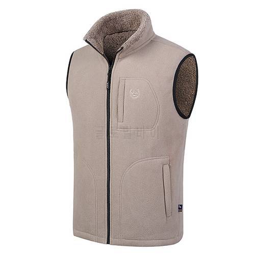 COO 2023 Men&39s New Style for Autumn and Winter Stand Collar Double-Sided Plush Waistcoat Zip Warm Fleece Vest