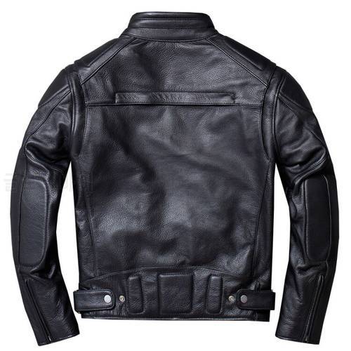 Vintage Genuine Leather Jacket Men Black Pilot Air Force Flight Motorcycle Biker Real Cow Jackets Coats Plus Size 4XL jaqueta