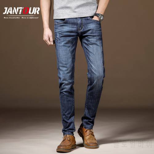 Jantour Brand Men&39s Skinny Jeans Stretch Denim Slim Fit Jeans Pants Casual Cotton Slim Jean Vintage blue Trousers For Male 28-38