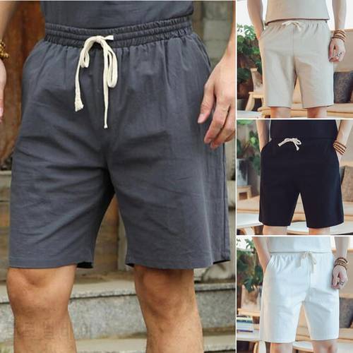 Brand Men&39s Casual Shorts High Quality Linen Cotton Comfort Shorts Male Streetwear Solid Color Loose Fashion Shorts Men