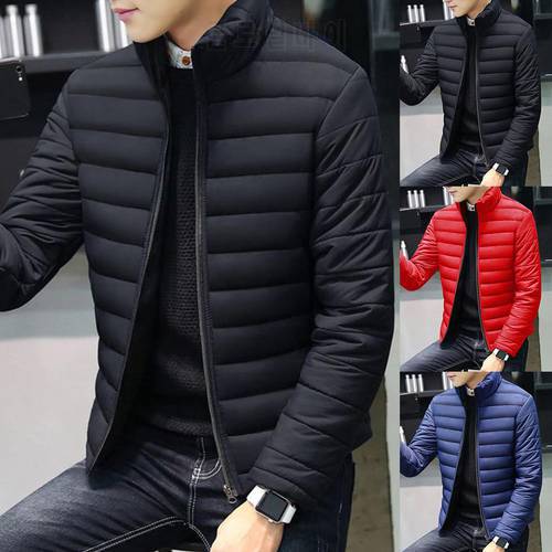 winter jaket Warm Out Wear Large size men&39s long sleeve stand collar cotton business casual zipper warm cotto