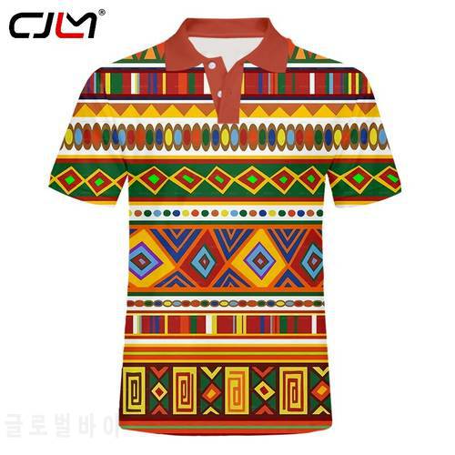 CJLM new art Polo Shirt Hot Slim Fit 3D Printed square Super Slmas Funny Plus Size 6XL sleeveed Tops Polo Tees man summer S-5XL