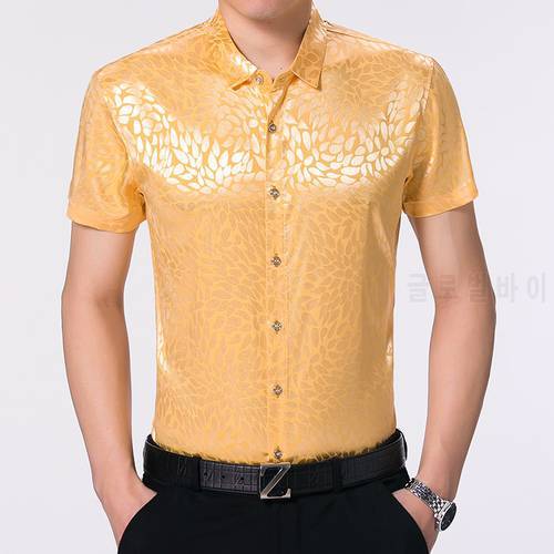 High quality mens summer soft satin silk shirt fashion striped male casual silk dress shirts