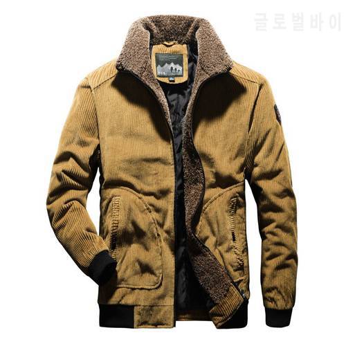 Winter New Men&39s Clothing Plus Velvet Warm Corduroy Padded Coat Trendy Men Casual Fashion Padded Mens Jackets and Coats Clothes