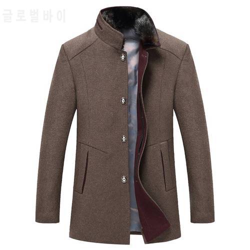 Solid Color Warm Wool Coat Male GBK67890 Woolen Long Overcoat L XL 2XL Men&39s Business Fashion Wool Coats 2019 Winter 3c995126m