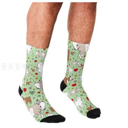 2021 Funny Men&39s socks cute Goats Grassland Pattern Printed hip hop Men Happy Socks cute boys street style Crazy Socks for men
