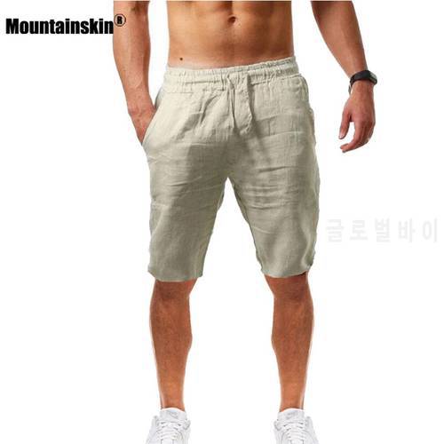 Mountainskin Summer Loose Shorts Men Casual Mens Shorts Fashion Cotton Linen Breathable Short Pant Plus Size Male Shorts MT140