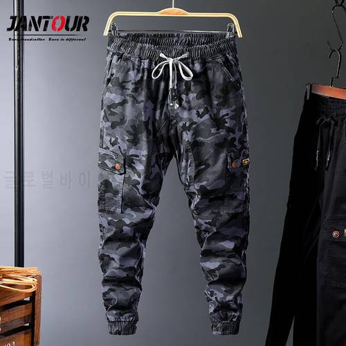 Jantour Streetwear Autumn Winter Cargo Pants Men Pantalones De Hombre Multiple Pockets Military Camo Joggers 98%Cotton 6XL 7XL