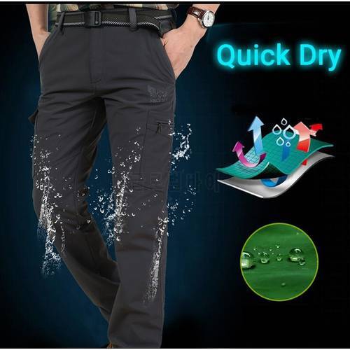 Mens Tactical Pants Multi Pocket Elasticity Military Urban Commuter Quick Dry Trousers Men Cargo Pant Thin Breathable 3XL 4XL