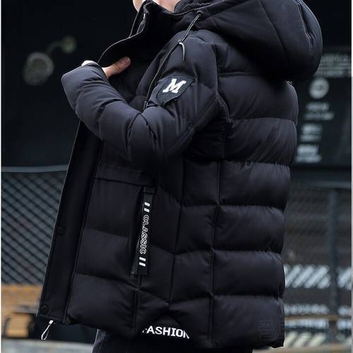 New Style Men Winter Cotton Padded Jacket Korean Down Cotton Jacket Clothing Thick Removable Cap Cotton Outwear