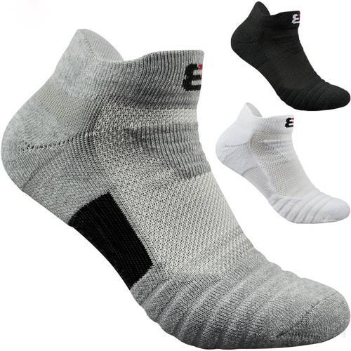 Large Size Sport Socks for Men Women Thick Terry Cotton Breathable Short Black White Athletic Basketball Running Bicycle Socks
