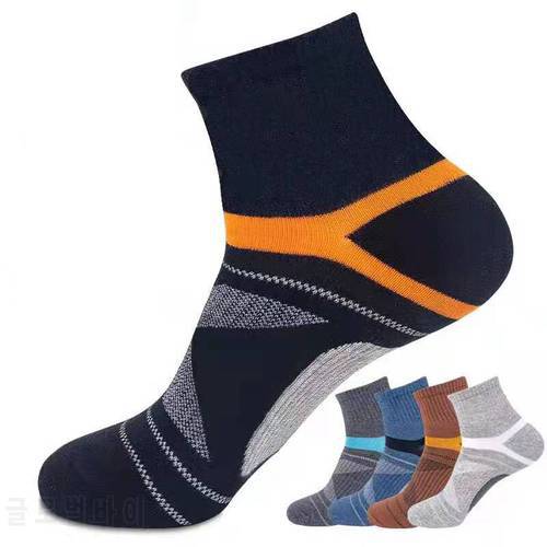 10PCS=5Pair High Quality Cotton New Autumn Men&39s Socks Running Winter Casual Breathable Active Socks Stripe Sport Socks EUR38-48