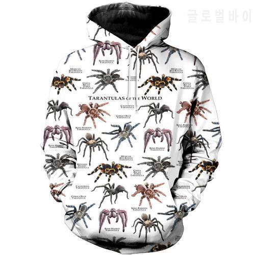 Tarantulas of The World Fashion 3D Printed Hoodie Sweatshirt Zipper hoodie Unisex Harajuku Casual Jacket Streetwear LMS025