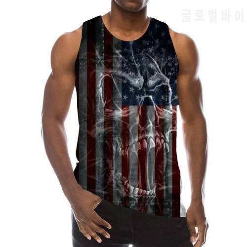 Men&39s National Flag Graphic Sleeveless 3D Top Holiday Tees United States Tank Tops Gym Boys Streetwear Novelty Vest
