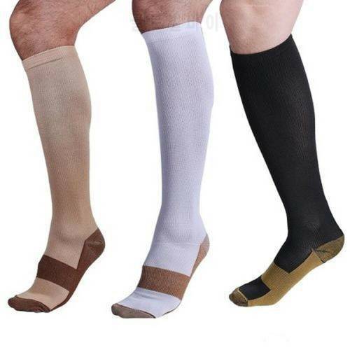2019 new Copper Infused Compression Socks 20-30mmHg Graduated Men Women Patchwork Long Socks S-XXL