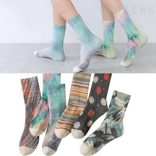 Thick Wool Socks Men and Women Trend Street Tie-dye Skateboard Terry Socks Ins Wind Graffiti Fashion Towel Bottom Socks