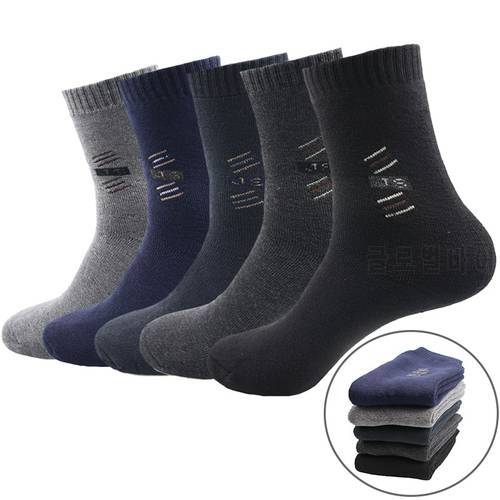 Socks Men Winter Cotton Black Gray Classic Business Casual Crew Socks Warm Thick Excellent Quality Breathable Male Sock meias