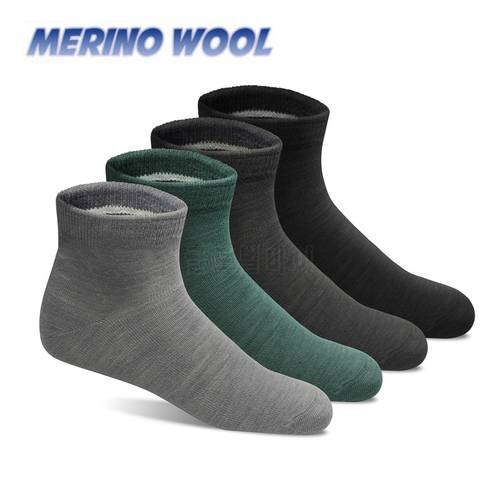 50% Merino Wool Socks Thin Mens Hiking Outdoor Socks Sports Socks Men Quick-dry Lightweight Odor Resistance Euro Size 39-42