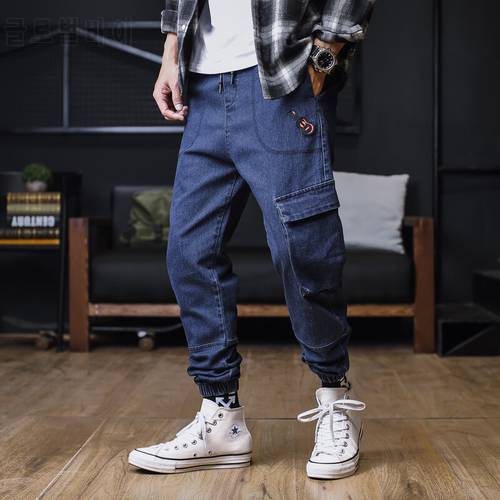 Plus Size 8XL7XL 6XL 5XL XXXXL Men Jeans Straight Cargo Trousers Casual Cotton Overalls Mens Fashion Loose Seasons Men&39s Jeans