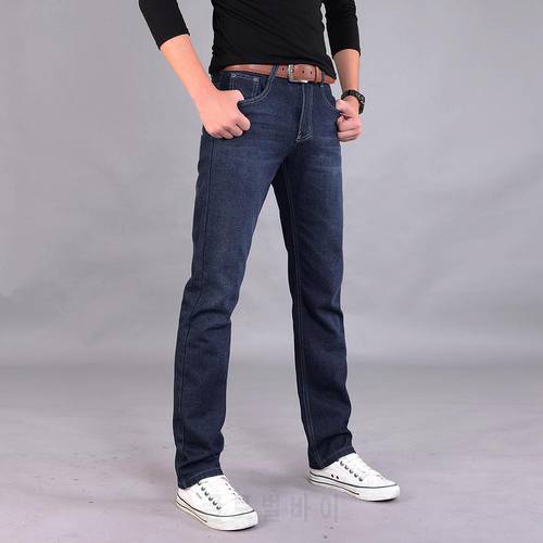 80% Hot Sales Classic Men Casual Mid-Rise Straight Denim Jeans Long Pants Comfortable Trousers