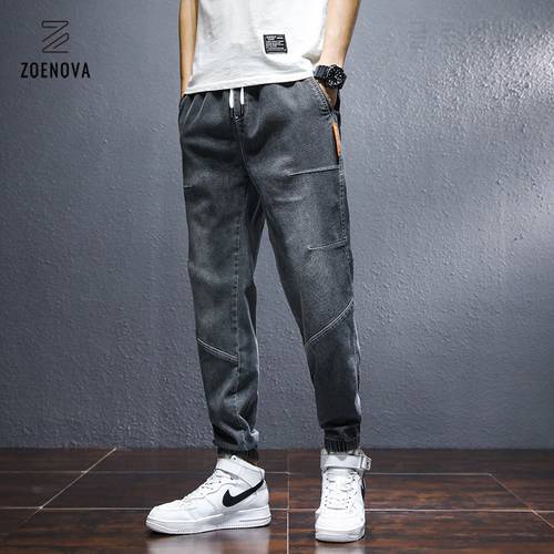 HIQOR Brand Men&39s Jeans Harem Denim Cargo Pants 2022 New Streetwear Jogger Hip Hop Cotton Trousers Male Blue Oversized 5XL 4XL