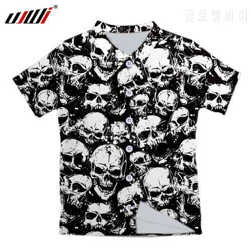 3d Printing Skull Button Shirt harajuku shirt oversize Men&39s Black White shirt Summer Youth Passion Plus Size Streetwear 5XL