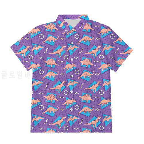 Oversized Dinosaur Costume Men&39s Shirt Harajuku 3D Blouses Hawaiian Aloha Shirts Male Casual Clothing Custom Printed Clothes Top