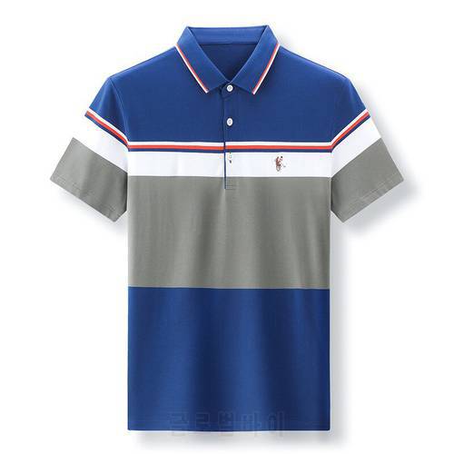 Tace & Shark Brand Men&39s Polo Shirts Classic Striped Cotton Polo Man Short Sleeve Casual Summer Shirts Tops Tees