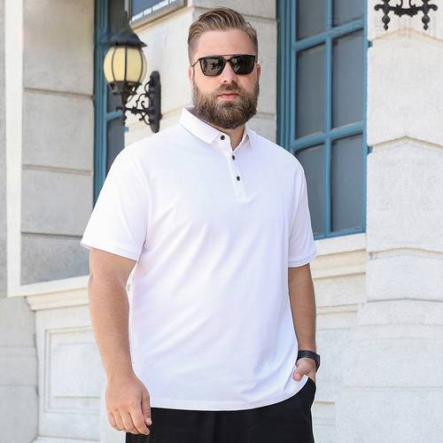 Large Size Men&39s Polo Shirt Cotton 2022 Summer 6xl Husband Business Collar White Black Short Sleeve Plus 8xl 7xl Tops Shirt Male
